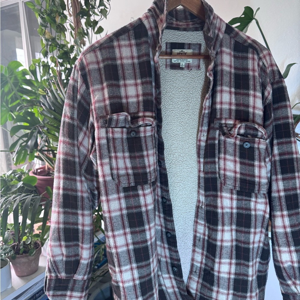 Plaid Sherpa-Lined Jacket
